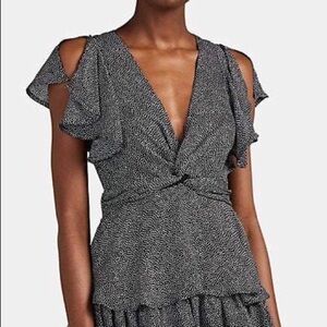 A.L.C. Viera Twist Tiered Silk Dress